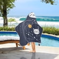 thumbnail image 3 of Yayeee Kids Hooded Towels Toddler Soft Absorbent Beach Bathing Wrap 50" x 23.5", White Cat Planet, 3 of 5