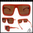 thumbnail image 3 of Geeky Bubble Frame Nerdy Thick Flat Top Oversized Rectangle Plastic Sunglasses Orange - Brown, 3 of 8