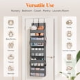 thumbnail image 6 of Lifewit 2 Pack Over the Door Organizer, 5 Shelf Clear Window Hanging Storage with 4 Mesh Side Pockets, Anti Tilt 40 lbs Load Behind Door for Pantry, Nursery, Bathroom, Bedroom, Kitchen, Dorm, Grey, 6 of 7