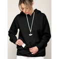 thumbnail image 3 of Made by Johnny Unisex Fleece Hoodie with Airpod Compatible Drawstring M BLACK, 3 of 6