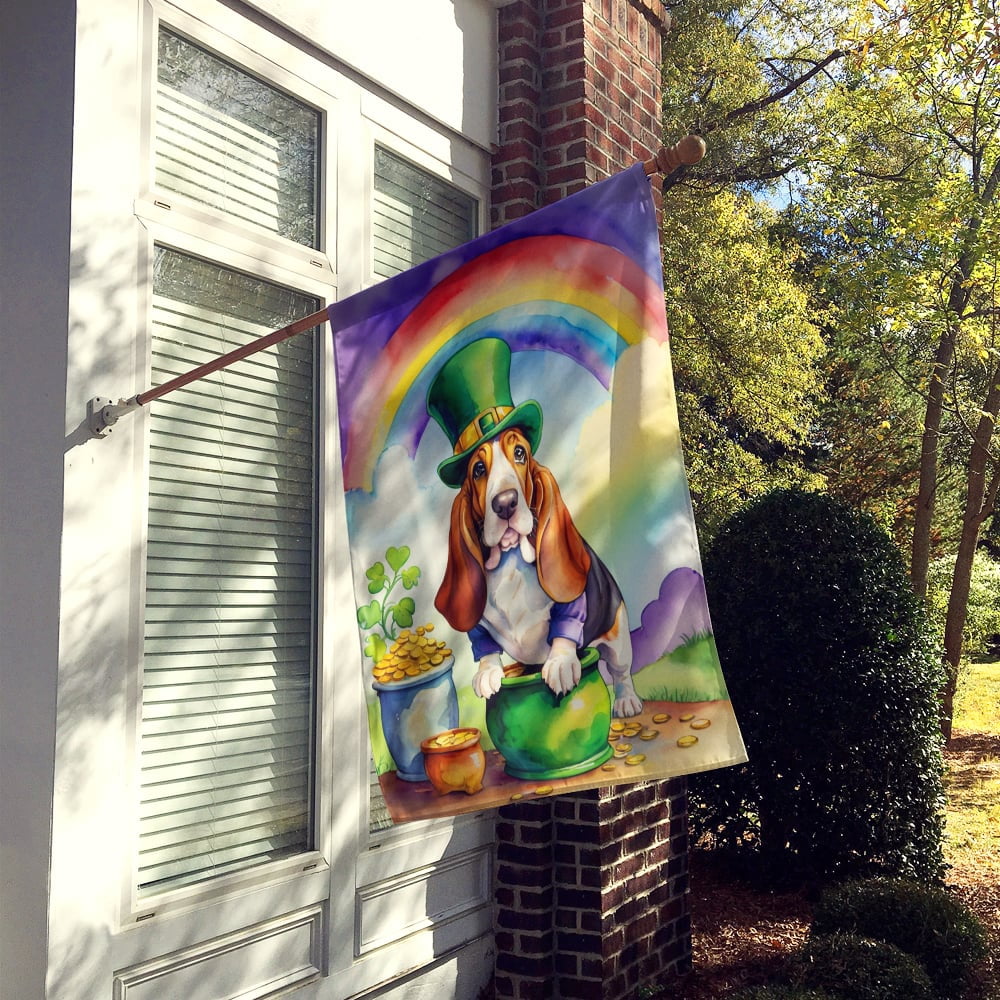 Basset Hound St Patrick's Day House Flag 28 in x 40 in