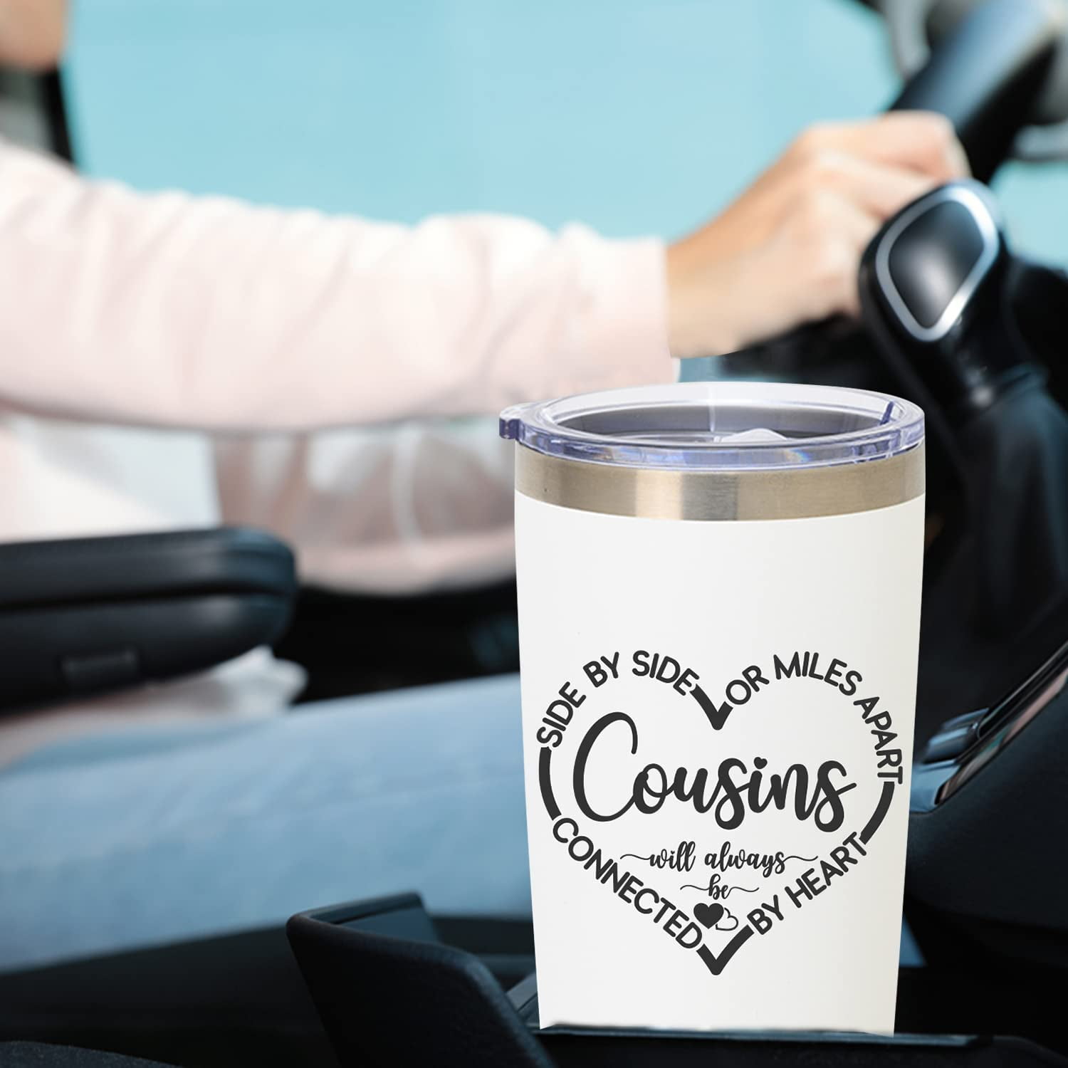 JENVIO | Cousin Gifts for Women | Stainless Steel Wine/Coffee Steel  Tumbler/Mug with Lid | Unique Ma…See more JENVIO | Cousin Gifts for Women 