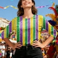thumbnail image 6 of LIaqionyy Womens 3/4 Sleeve Shirt Striped Casual Party Blouses Business Work Tee Top Vacation Outfits, 6 of 7