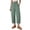 Mint Green, variant on cocolona Womens Summer Casual Capri Linen Pants Elastic Waist Drawstring Wide Leg Cropped Beach Lounge Pants with Pockets