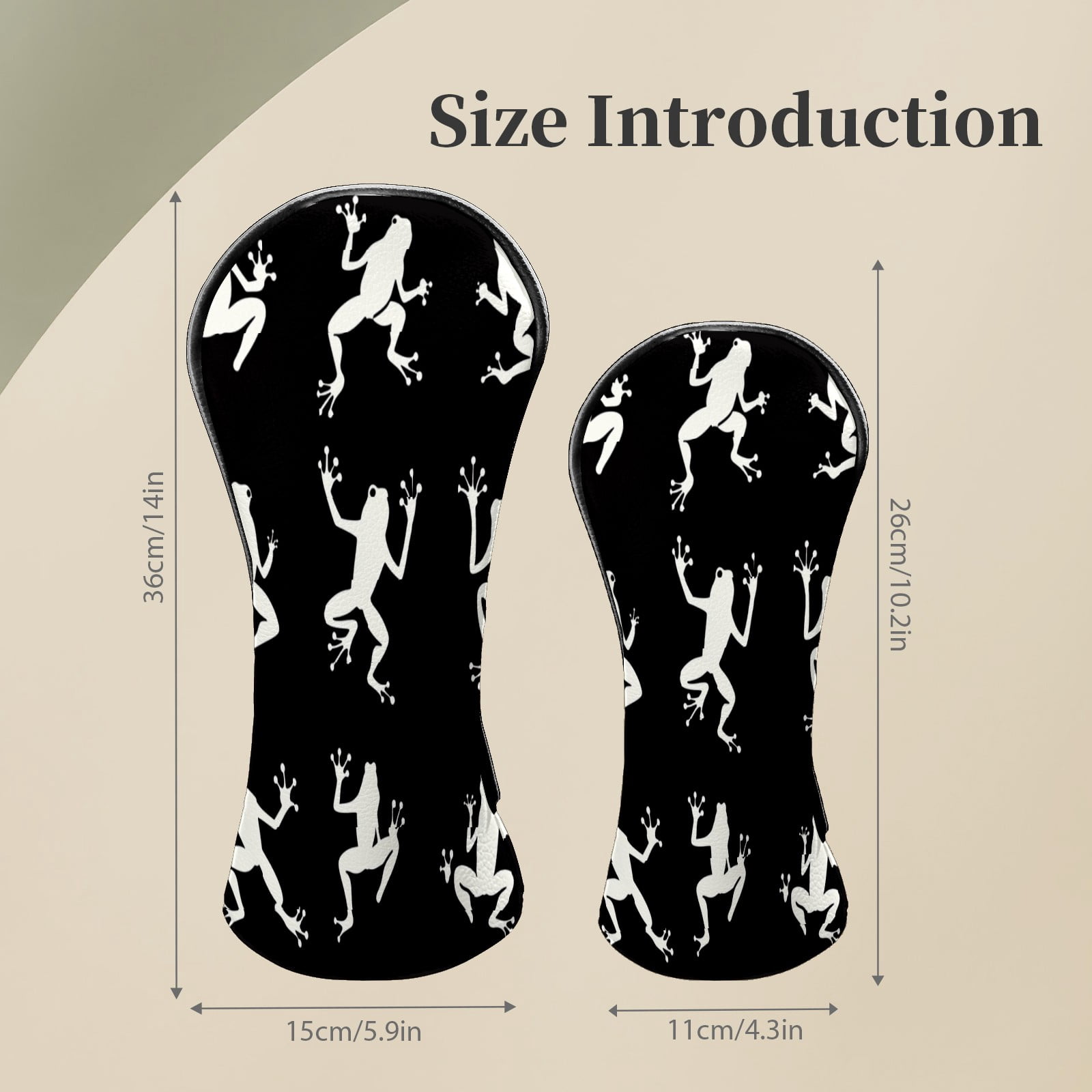 Golf Club Head Covers Funny Frog Waterproof Leather Golf Head Covers for Men Women Driver Head Cover Fairway Headcover for Golf Lovers