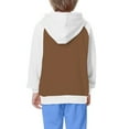 thumbnail image 6 of Mercatoo Youth Ho𝐨die Sweatshirt 𝗖olorblock Color Long Sleeve Pullover Ho𝐨die for Girls Boys with Pocket, 6 of 7