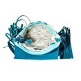 thumbnail image 6 of Myra Bag Shoulder Bag for Women - Western Upcycled Hairon Canvas & Leather Tassel Bag Blue, 6 of 6