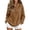 64#Coffee, variant on Women Leopard Print Quarter Zip Pullover Long Sleeve Loose Fit Casual Sweatshirt Tops
