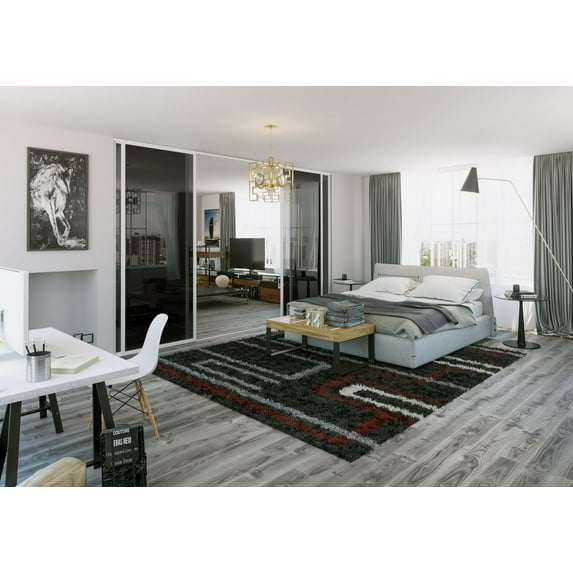 4 Panel Room Dividers Glass Doors 96 x 96 Inches ( 4-24" Panels ), White Frame Smoked Glass Sliding Doors by Doors22