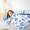 thumbnail image 4 of spefrowx Kawaii Sea Turtle Twin Comforter Sets for Kids Boys, Ocean Coral Starfish Seashell Bedding Set, Navy Reversible, 2-Piece, 1 Comforter and 1 Pillowcase, 4 of 6