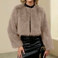 thumbnail image 5 of Ladies Cropped Faux Fur Coat - A Stylish Winter Essential Faux Fur Cardigan Short Jacket Women's Plush Jacket, 5 of 5