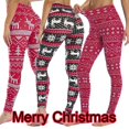 thumbnail image 2 of Mallas informales de Feliz Navidad para mujer, Leggings elásticos ajustados de cintura alta, estampados, otoño, 2 of 5