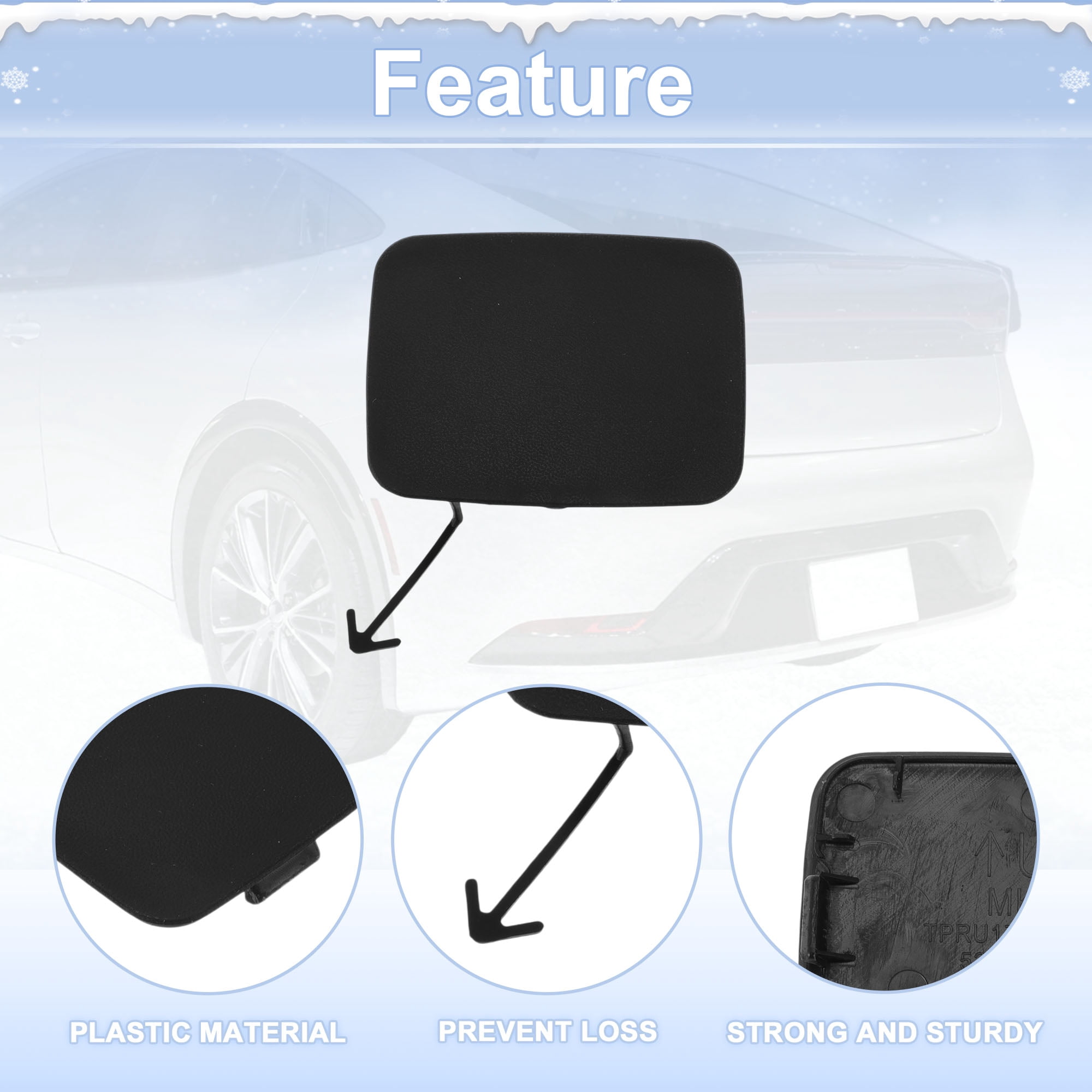 Unique Bargains Rear Right Car Tow Hook Cover for Toyota Prius Prime 2017-2021