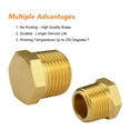 thumbnail image 3 of (6 Pack) 3/8 Inch NPT Male Brass Pipe Plug, Brass Outer Hex Thread Socket Pipe Fitting Plug, 3 of 6