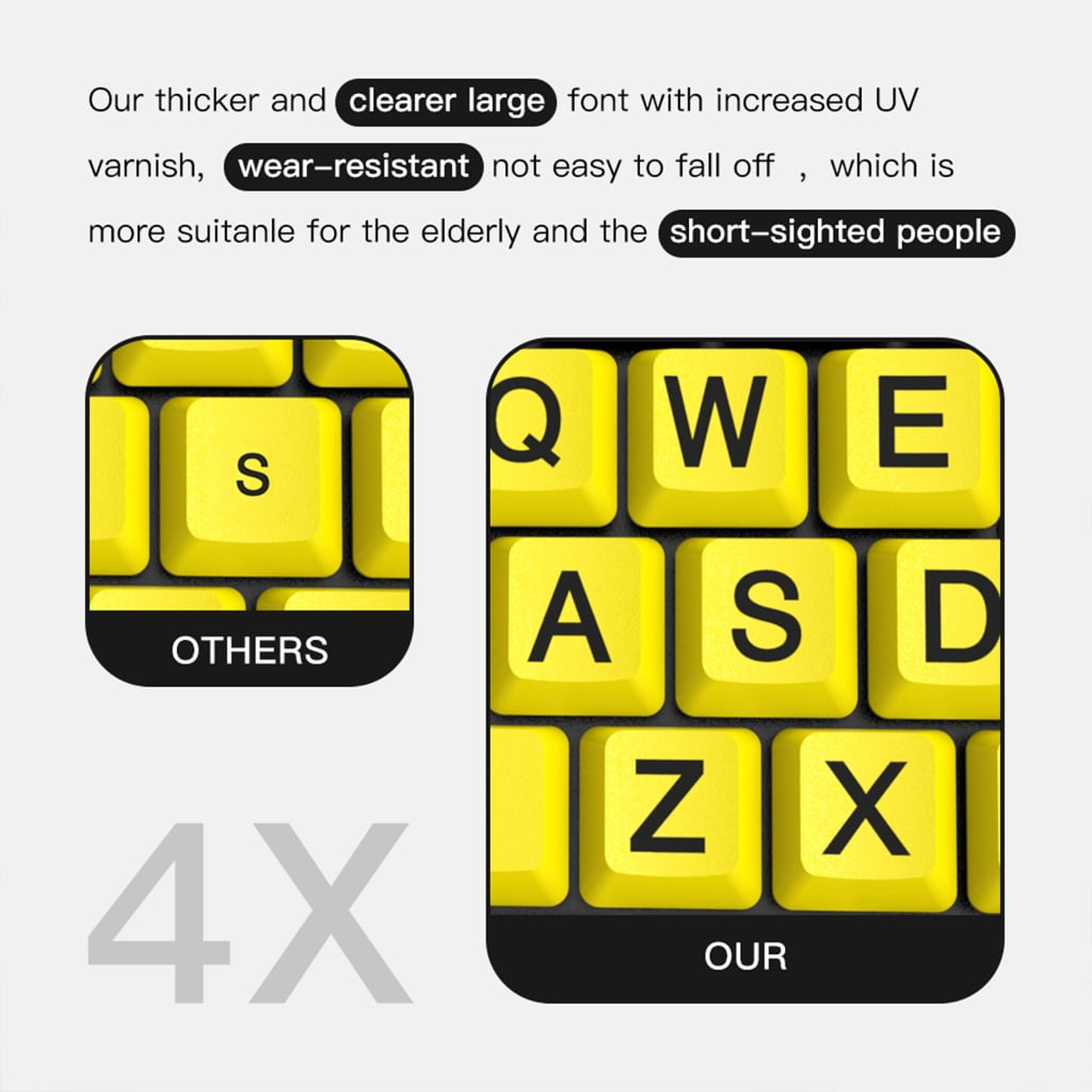 USB LED Keyboard 104Keys, Large Print Computer Keyboard Suitable for Elderly and Visually Perfect for Seniors Use