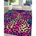 thumbnail image 3 of Leopard Pattern Rug, Pink Rugs, Pink Leopard Rug, Modern Rugs, Living Room Rug, Housewarming Gift, Anti-Slip Carpet, Gift For The Home, 3.3'x5' - 100x150 cm, 3 of 5