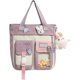 thumbnail image 1 of Bolsa de herramientas morada, mochila kawaii de talla única para niñas, bolso de hombro con lindos accesorios, alfileres, bolso de hombro estético, bolso escolar, bolso informal., 1 of 5