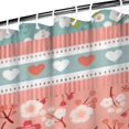 thumbnail image 3 of Pink Pioneer Flower Striped Pattern Shower Curtain 72"x84" ,Bathroom Decorative Shower Curtains Set with 12 Hooks,Modern Waterproof Washable Shower Curtain, 3 of 6