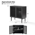 thumbnail image 2 of Tina's Home 32" Tall Farmhouse Black Accent Cabinet with LED Lights, 2 Doors Hollow Carved Design, for Living Room, Entryway, Dining Room, 2 of 8