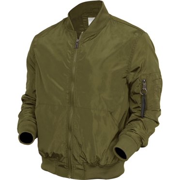LP-FACON MA-1 Flight Bomber Jacket - Men's Green Aviator Style Lightweight Cruise Jacket