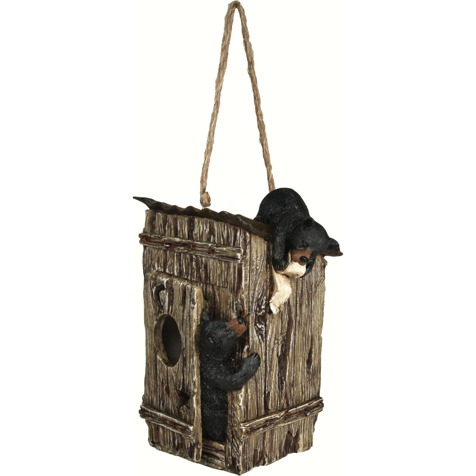 River's Edge Bears In Outhouse Birdhouse