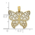 thumbnail image 3 of Diamond2Deal 14K Yellow Gold Filigree Butterfly Pendant for Women (L- 0.87 in, W- 0.79 in), 3 of 4