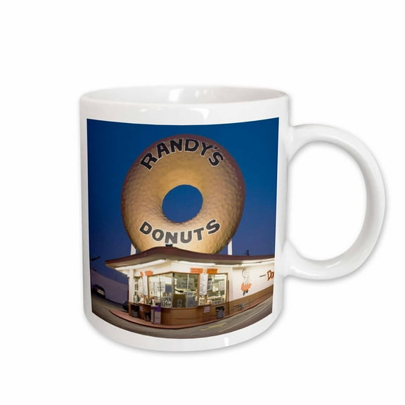 3drose, Usa, California, Inglewood. Randys Donuts, Dawn - Us05 Wbi0514 - Walter Bibikow, 15oz Mug