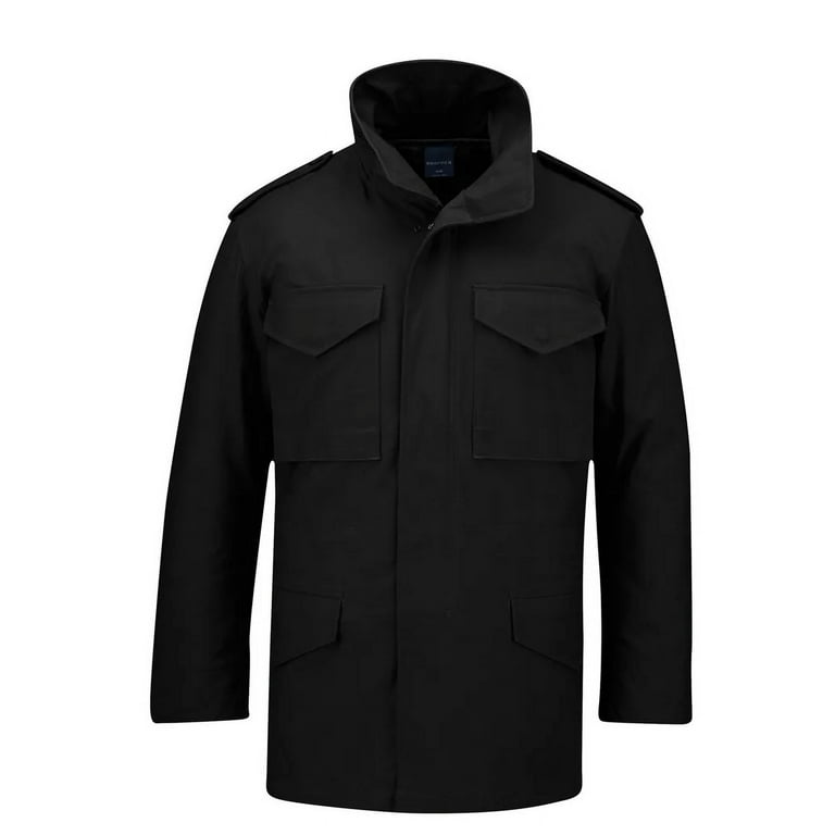 ジャケット・アウター PROPPER M-65 BLACK OVER DYE Propper Men's M65 Field Coat, Black, Large Long at Amazon
