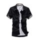 thumbnail image 2 of ICHUANYI Clearance Mens Casual Short Sleeve Solid Cardigan Stand Collar T-Shirt Blouse Tops(Black, XL) Ichuanyi Ichuanyi, 2 of 5