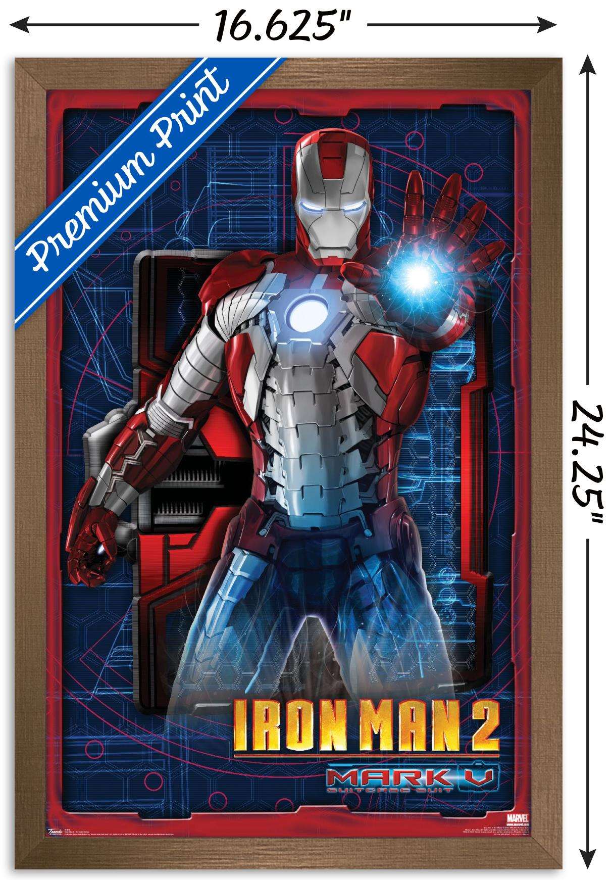 Marvel Cinematic Universe - Iron Man 2 - Briefcase Armor Wall Poster, 14.725" x 22.375", Framed