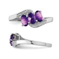 thumbnail image 4 of 1/2 Carat (ctw) Natural Amethyst Three Stone Ring in Sterling Silver, 4 of 4