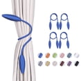 thumbnail image 1 of 4 Pack DIY Twist Curtain Tiebacks Creative Decorative Crystal Drape Tie Backs European Style Random Modelling Curtain Holdbacks for Home & Office Window Blackout & Sheer Drapery (Royal Blue), 1 of 8