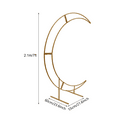 thumbnail image 2 of 7ft Gold Metal Crescent Moon Wedding Arch Stand, Curved Flower Balloon Frame, 2 of 14
