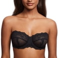 thumbnail image 2 of Sostén DOBREVA 42D Sin Relleno de Encaje Strapless Negro, 2 of 5
