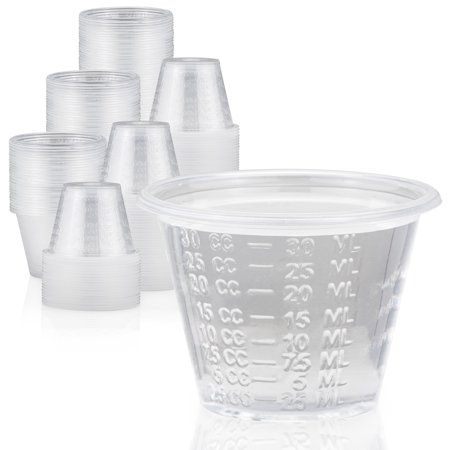 [5000 Pack] 1 oz Graduated Medicine Cups – Polypropylene Disposable Measuring Cup - Clear Plastic Cups with ML, Dram, CC, TBSP & FL OZ Measure Markings for Pill, Liquid / Powder Medicines, Epoxy