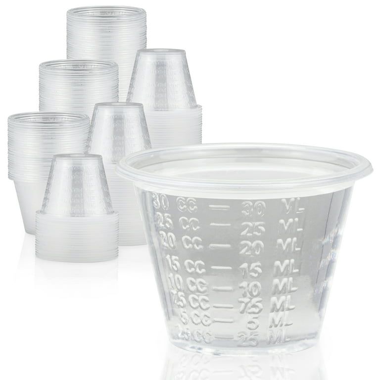 5000 Pack] 1 oz Graduated Medicine Cups – Polypropylene Disposable Measuring  Cup - Clear Plastic Cups with ML, Dram, CC, TBSP & FL OZ Measure Markings  for Pill, Liquid / Powder Medicines, Epoxy 