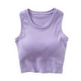 thumbnail image 2 of TMOYZQ Women's Crop Tank Tops Seamless Ribbed High Neck Sports Bra with Padded Yoga Tank Tops Fitness Workout Running Crop Tops, 2 of 9