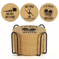 thumbnail image 1 of Cork Coasters with Holder Round Shape Absorbent Coasters Heat Insulation Cup Pads for Home Kitchen, 1 of 7