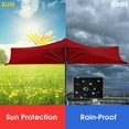 thumbnail image 6 of Costway 9ft Half Round Market Umbrella, Wine, Crank Lift, UV Resistant, Steel Frame, 6 of 9