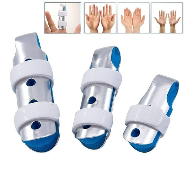3-Size Metal Finger Splints Finger Support Brace for Broken Finger ...