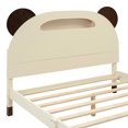 thumbnail image 5 of Bellemave Full Size of Children's All Solid Wooden Platform Bed with Bear-shaped Headboard,with Warm Night Lights than moonlight,Suitable for Boys and Girls,Cream+Walnut, 5 of 9