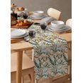 thumbnail image 3 of Summer Palm Leaf Burlap Cotton Table Runner 18x72 Inches Long, Topical Vintage Botanical Leaves Farmhouse Table Runners, Outdoor Dining Tablecloths Decor for Baby Shower/Party/Wedding, 3 of 6