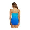 thumbnail image 3 of Speedo Womens Ombre Shirred One Piece Swimsuit Peacock Blue, Swimwear Swim Suit, 3 of 4