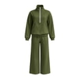 thumbnail image 7 of Teuyenhk Womens Two Piece Sweat Sets Cozy Fleece Lined Sweatsuits Quarter Zip High Neck Pullover with Sweatpants Fashion Athleisure Tracksuit, 7 of 7