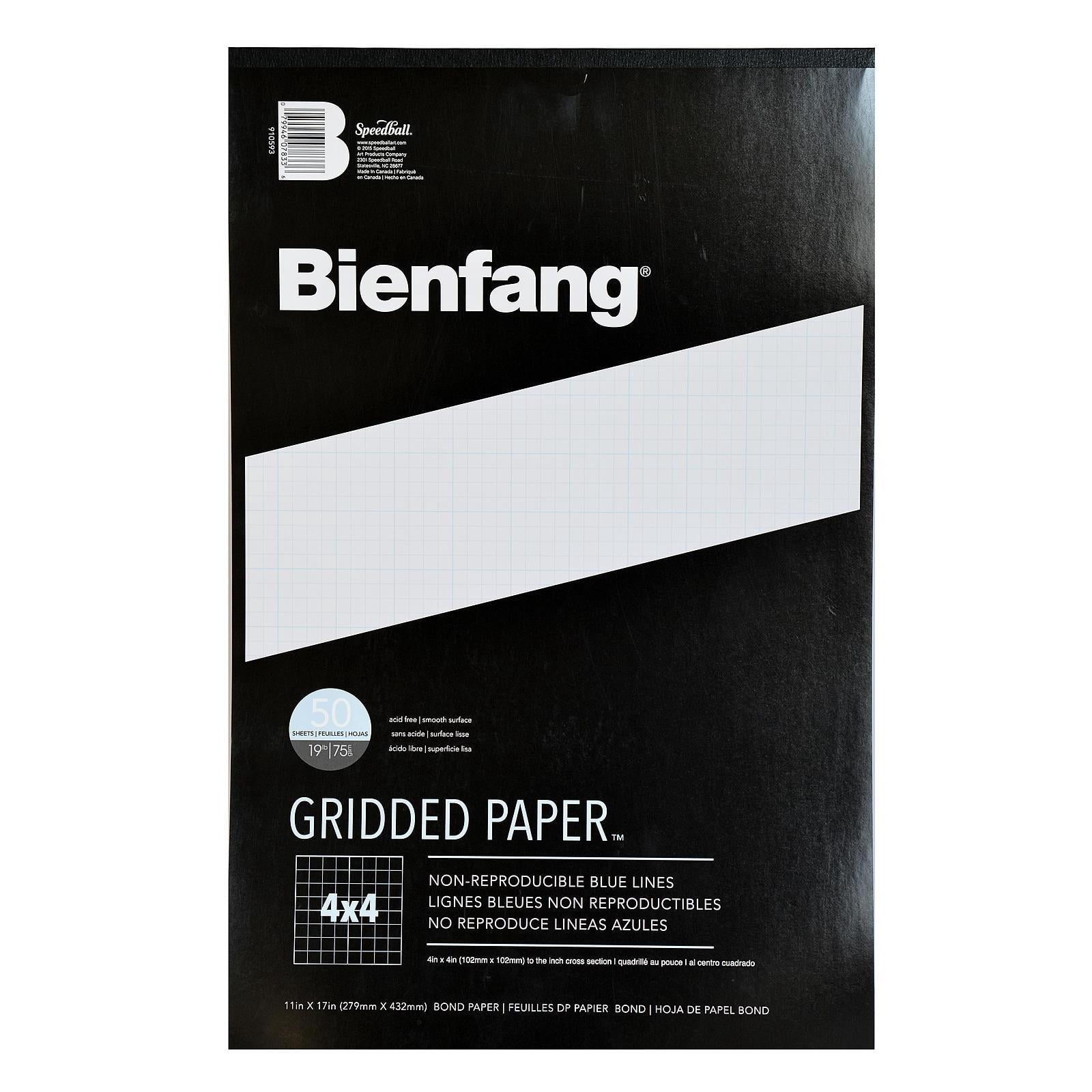Bienfang Gridded Paper 4 X 4 11 In. X 17 In. Pad Of 50 [Pack Of 2] (2PK-910593) 33327-PK2