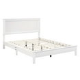 thumbnail image 2 of Costway Queen Size Bed Frame Platform Slat High Headboard Bedroom Rubber Wood Leg White, 2 of 10