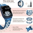 thumbnail image 3 of Banda 38 mm 40 mm 42 mm 44 mm iWatch SE Serie 6 Serie 5 4 3 2 1, pulsera de repuesto Bling iWatch Band, correa de pulsera de metal de acero inoxidable con diamantes de imitación de diamantes Ormromra LRWJ877-2, 3 of 9