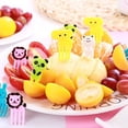 thumbnail image 2 of 48 Piezas Mini Tenedores de Frutas, Tenedores de Frutas de Plástico para Niños, Tenedores de Frutas Bento de Dibujos Animados, Palillos de Dientes Decorativos de Animales Lindos para Postres de, 2 of 5