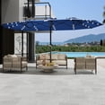 thumbnail image 2 of EastVita 15 FT Double Sided Patio Umbrella with LED Lights Heavy Duty Waterproof and Windproof Umbrella for Poolside Lawn and Backyard Blue, 2 of 5