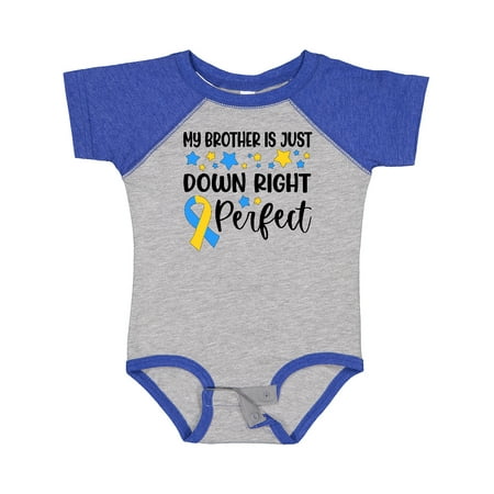 

Inktastic My Brother is Just Down Right Perfect- Down Syndrome Awareness Ribbon Gift Baby Boy or Baby Girl Bodysuit